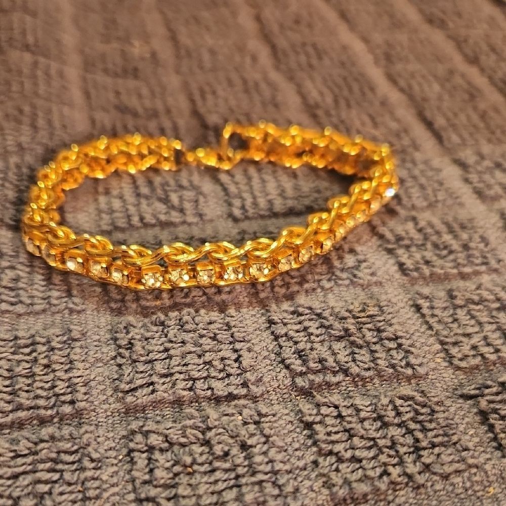 Gold-Tone Railroad Track Bracelet - Picture 4 of 4